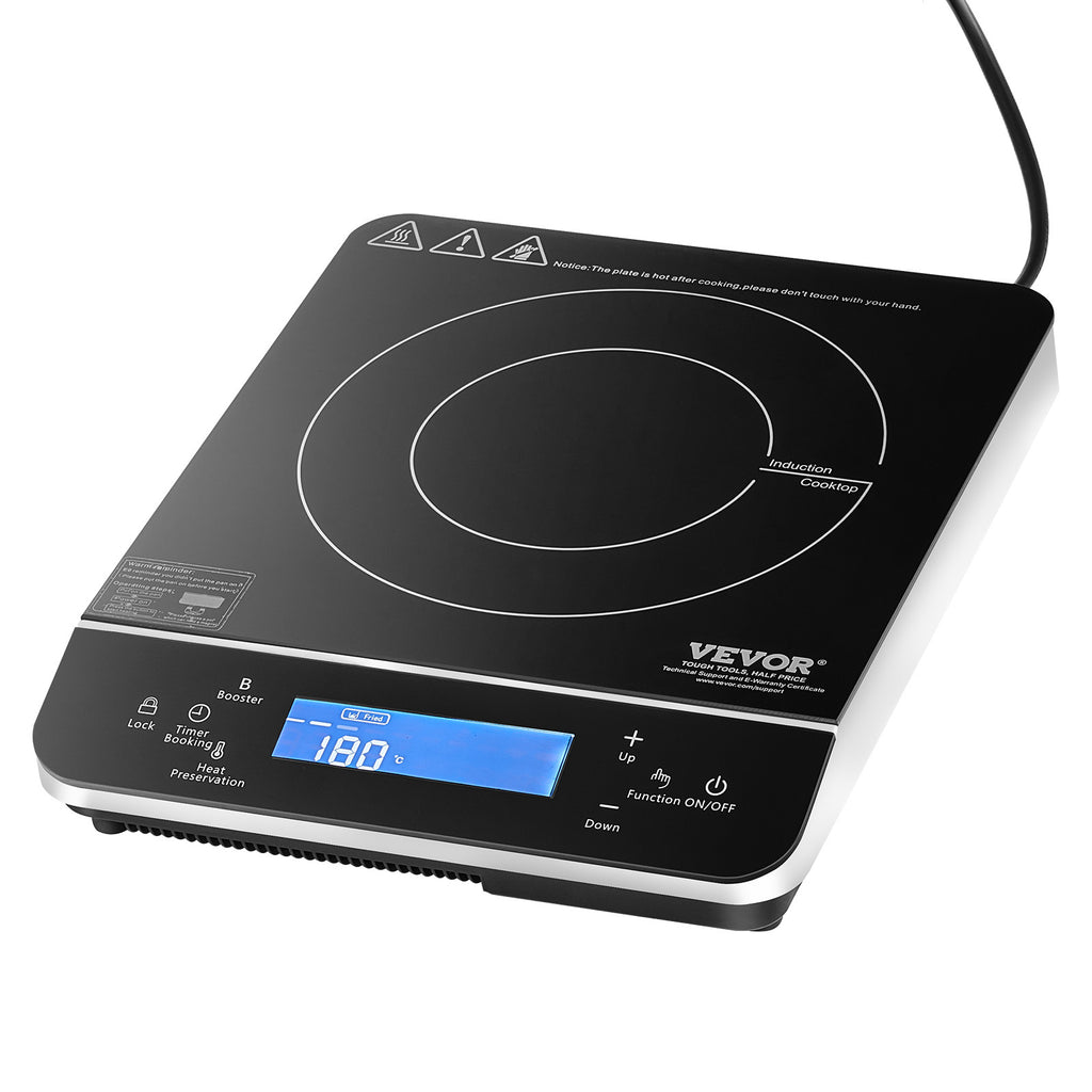 Portable Induction Cooktop 1500W/1800W Countertop Stove, 9-Level Temperature Control Hot Plate