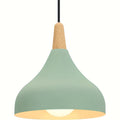 Pendant light vintage chandelier modern teardrop hat ceiling light metal wood pendant light suitable for bedroom, dining room, kitchen (bulb not included!!!)