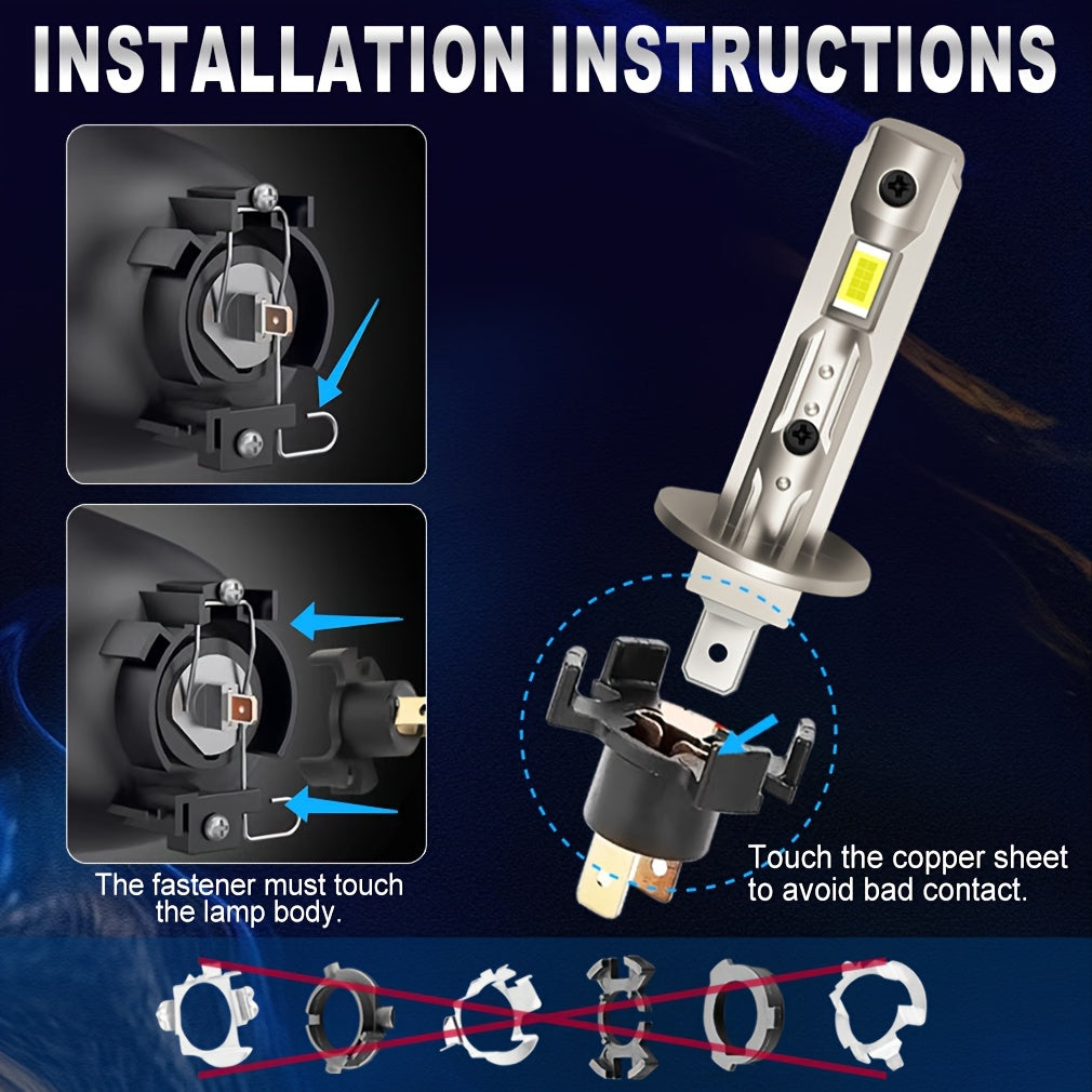 H1 LED Light 3570 CSP Chip Daytime Running Light Car Headlight Plug-and-Play