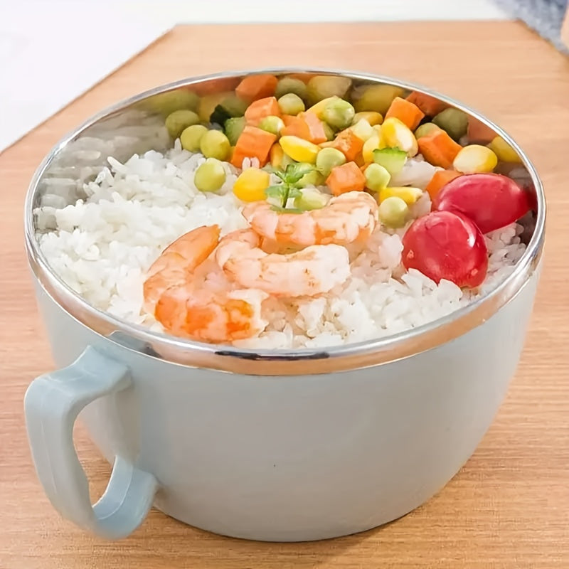 Stainless Steel Insulated Noodle Bowl with Lid – Double-Layer Leak-Proof Design, Perfect for Hot Meals, Instant Noodles &amp; Takeout Food – Durable &amp; Easy to Clean – Ideal Choice for Home, Office, School Lunch Box, Travel Food Container