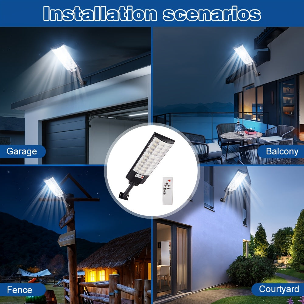 One Solar Sensor Light | Home Courtyard Light | Super Bright LED Lighting | Outdoor Street Light, with Motion Sensor and Auto On/Off Switch, Remote Control, IP65, Perfect for Garden, Garage, Patio, Backyard, Doorway