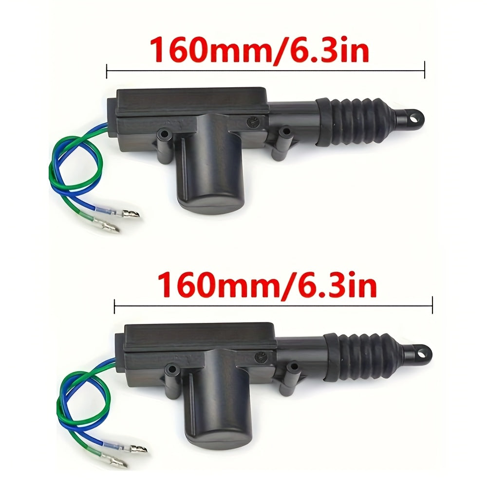 Car Central Lock Set (2 Pieces), with 2-Wire Motor, Compatible with 12V/24V Power System, Gun-Type Design, Battery Not Included