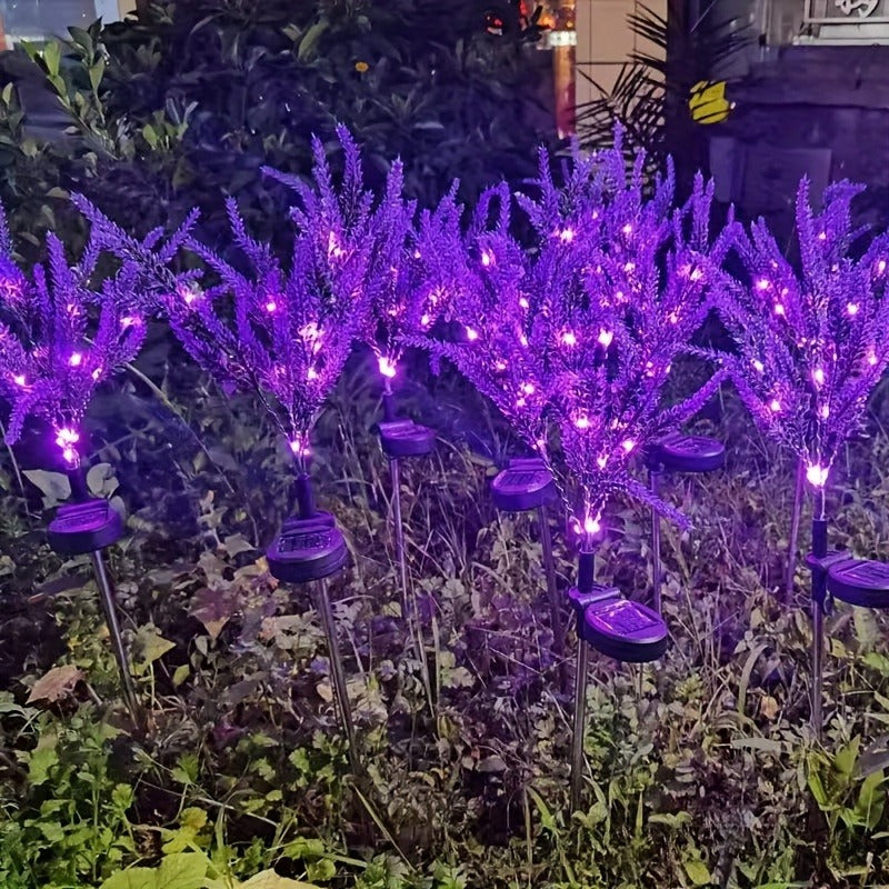New Solar Glowing Lavender, Purple Light Ground Insert Outdoor Garden Atmosphere Decorative Light, Ground Insert LED Lawn Light, Festival Outdoor Display Lighting, Perfect for Decorating Courtyards, Lawns, Gardens and Pathways