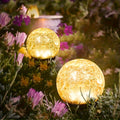Halloween Solar LED Garden Globe Light, Cracked Glass Sphere LED Outdoor Decorative Light, Perfect for Halloween, Christmas, Easter, Patio, Lawn, Garden Lighting | Elegant Globe Light