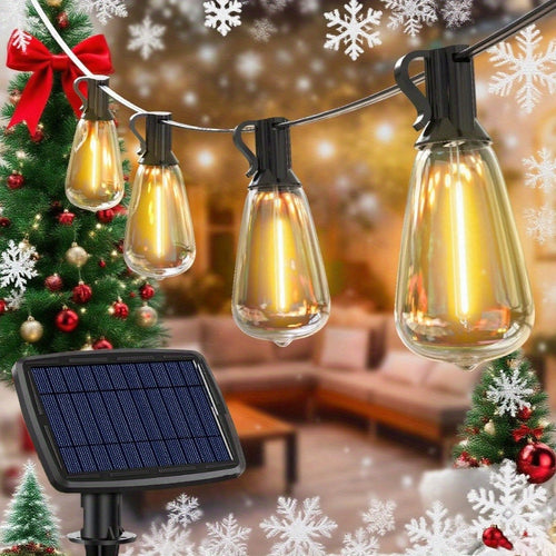 120英尺太阳能串灯户外 - 50+3LED ST38庭院灯太阳能供电防碎，5种灯光模式太阳能灯户外，防水悬挂灯适用于阳台后院花园派对装饰