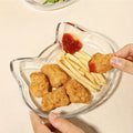 1pc Thickened Cute Cat Glass Plate, Home Dumpling Plate, Salad Plate, Dinner Plate