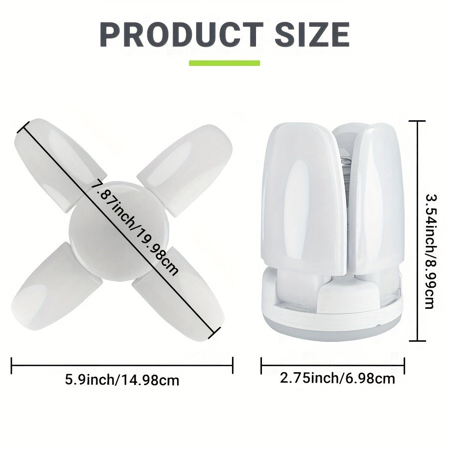 LED Four-Leaf Light Mini Folding Light 28W (Equivalent to 80W) 3000K 6500K Pendant Light Folding Light Suitable for Garage Indoor Lighting High Brightness Small Size Usable for 2 Years