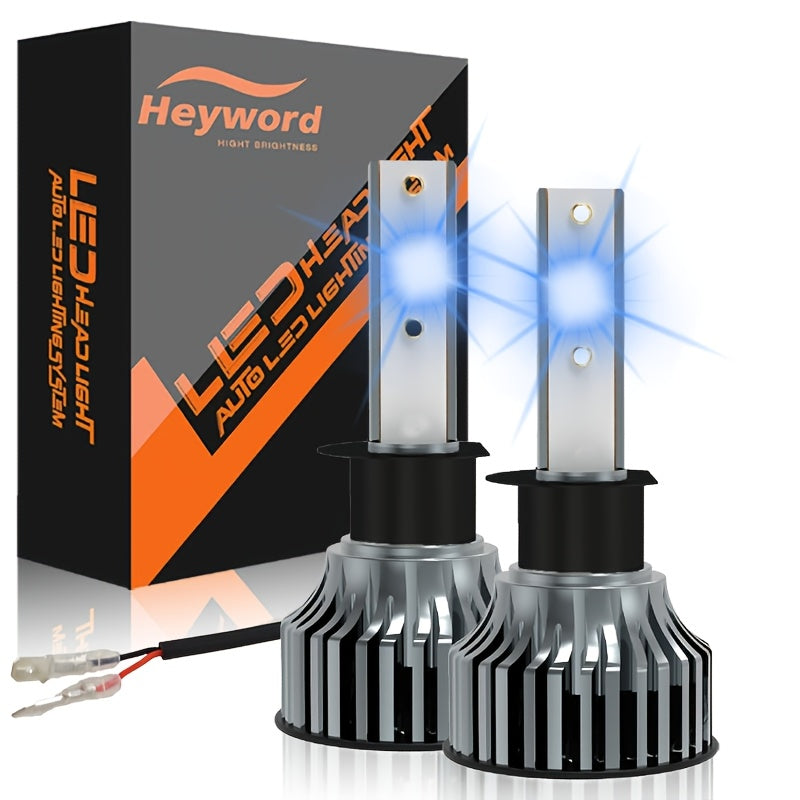 Heyword 2 Sets H7, H1, H3, H4, H8/H9/H11, 9005, 9006, 9012 LED Car Headlight Fog Light, Low Beam, High Beam, Color Temperatures: 4300K/Warm Light, 3000K/Yellow Light, 8000K/Blue Light, 25000K/Ice Blue, 6000K/White Light