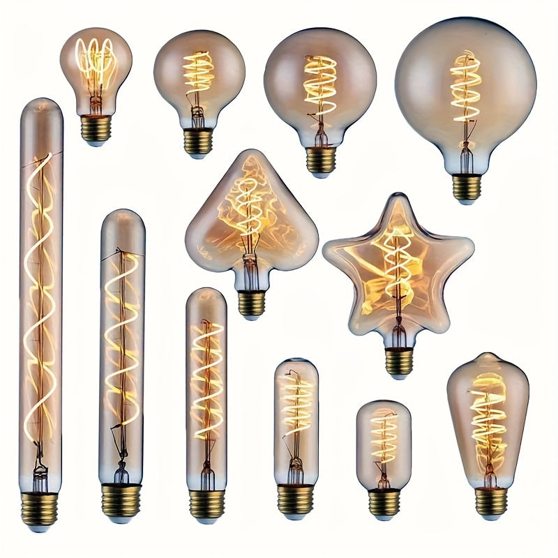 6条柔性LED灯带 - 暖光、红色、绿色、蓝色、粉色 | 38mm/130mm/300mm螺旋灯泡，适用于DIY与装饰 | 电池供电（DC3V） | 强光可弯曲，适合厨房/客厅/书桌