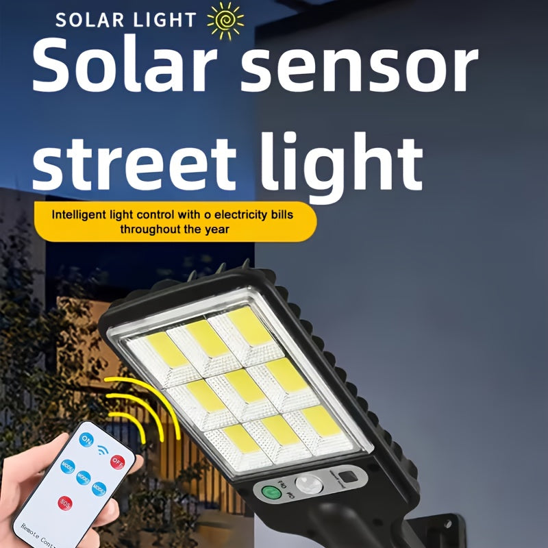 8/6/4 Pack Solar Street Light with PIR Motion Sensor, IP65 Protection Rating, 108 COB LED Security Wall Light with Remote Control, 3 Modes, Solar Searchlight Perfect for Garden, Courtyard, Porch, Garage Lighting
