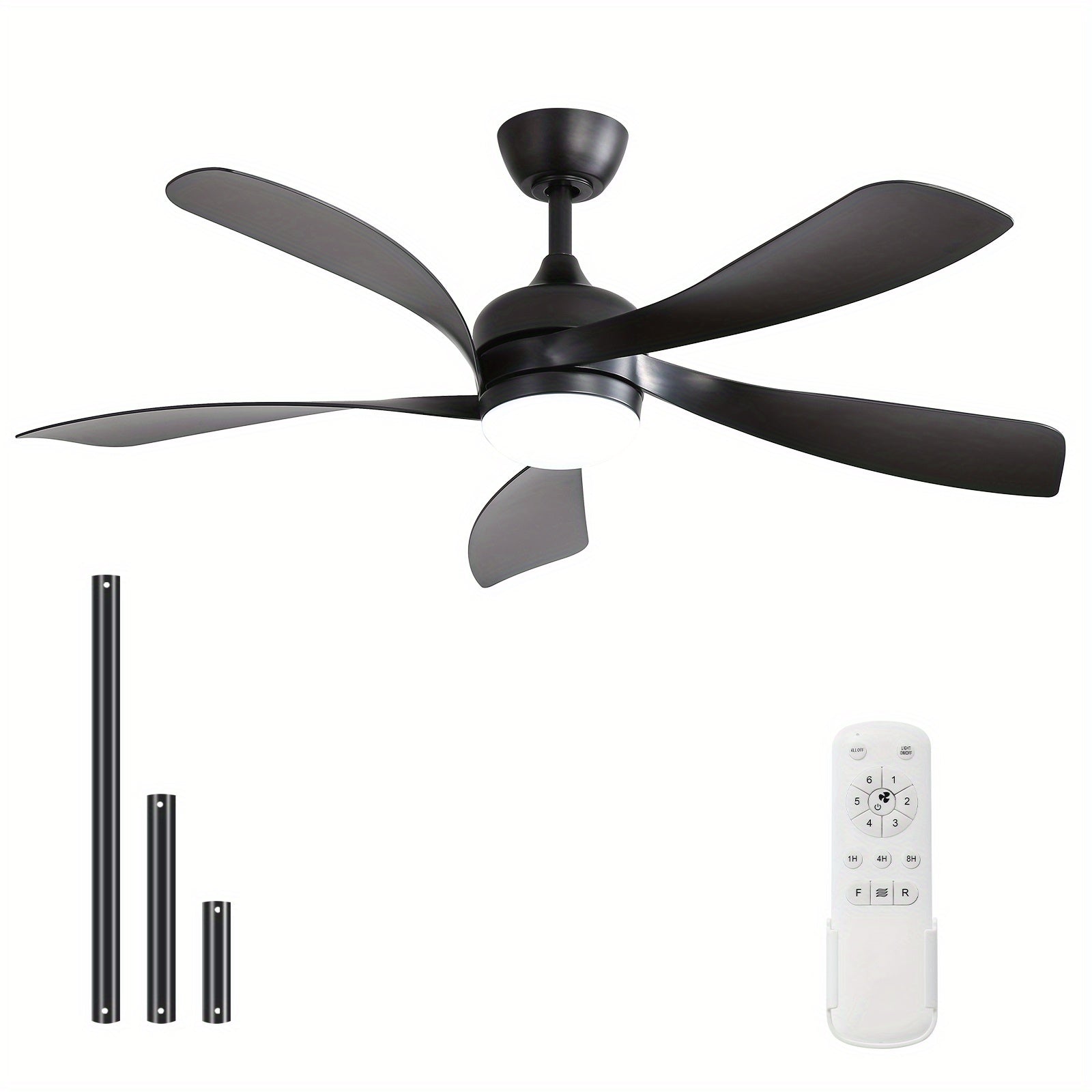 Sofucor 52 Inch Modern Ceiling Fan with Light, 3 Color Dimmable LED, 5 ABS Blades, Remote Control, Reversible DC Motor, Ideal for Room and Bedroom Decoration, Ceiling Fan with Light