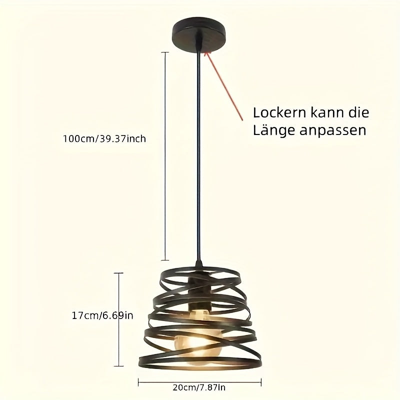 1PC simple pendant light, adjustable cord length, suitable for hall, bedroom, café, restaurant, bar (bulb not included)