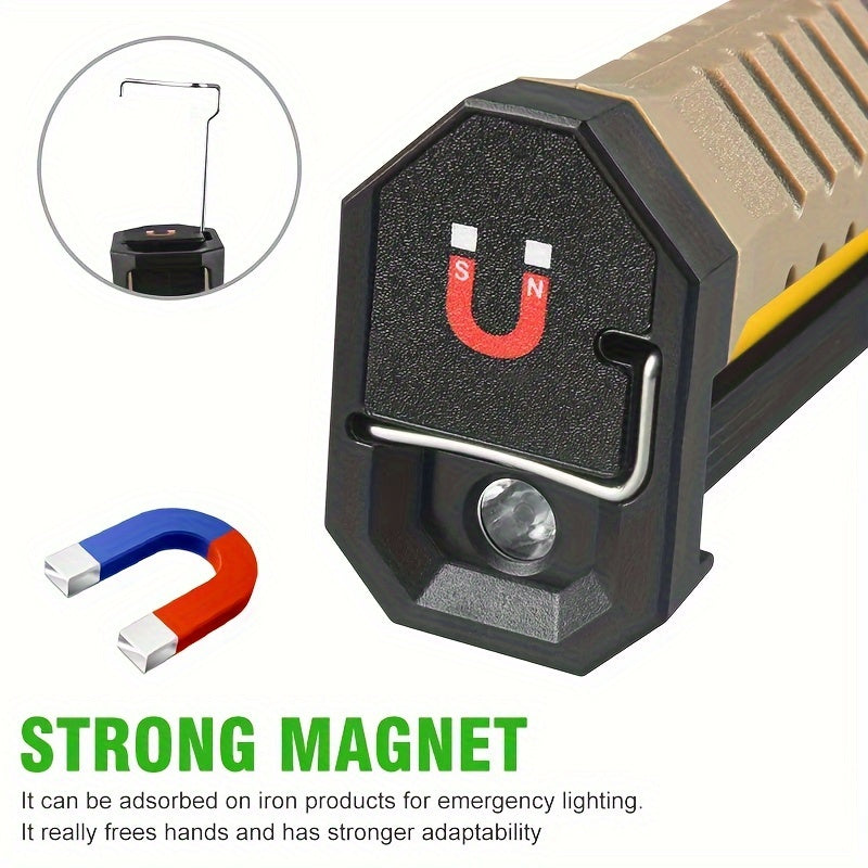 Foldable LED Emergency Floodlight, Portable Strong Magnetic COB Work Light, C-Type Rechargeable Flashlight, Ultra-Bright Light