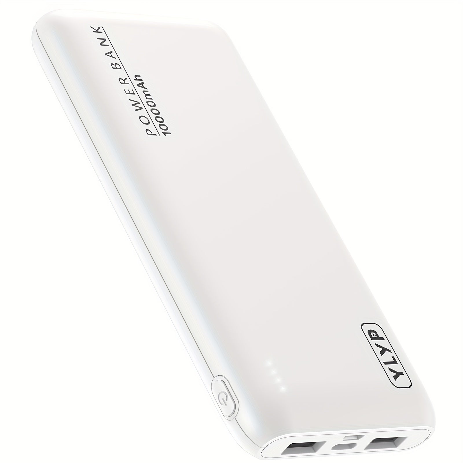 YLYP 1pc Ultra Slim 10000Mah Portable Charger Power Bank, Featuring an LED Light Display, Designed for Travel/Outdoor Emergency Backup, Dual USB Output, Type-C/Micro Input Interface