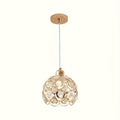 Elegant Gold Crystal Pendant - Modern Pendant, Suitable for Dining Room, Kitchen Island, Bedroom and Living Room Decor - E26 Base, Semi-Flush Mount Installation, Ceiling Pendant