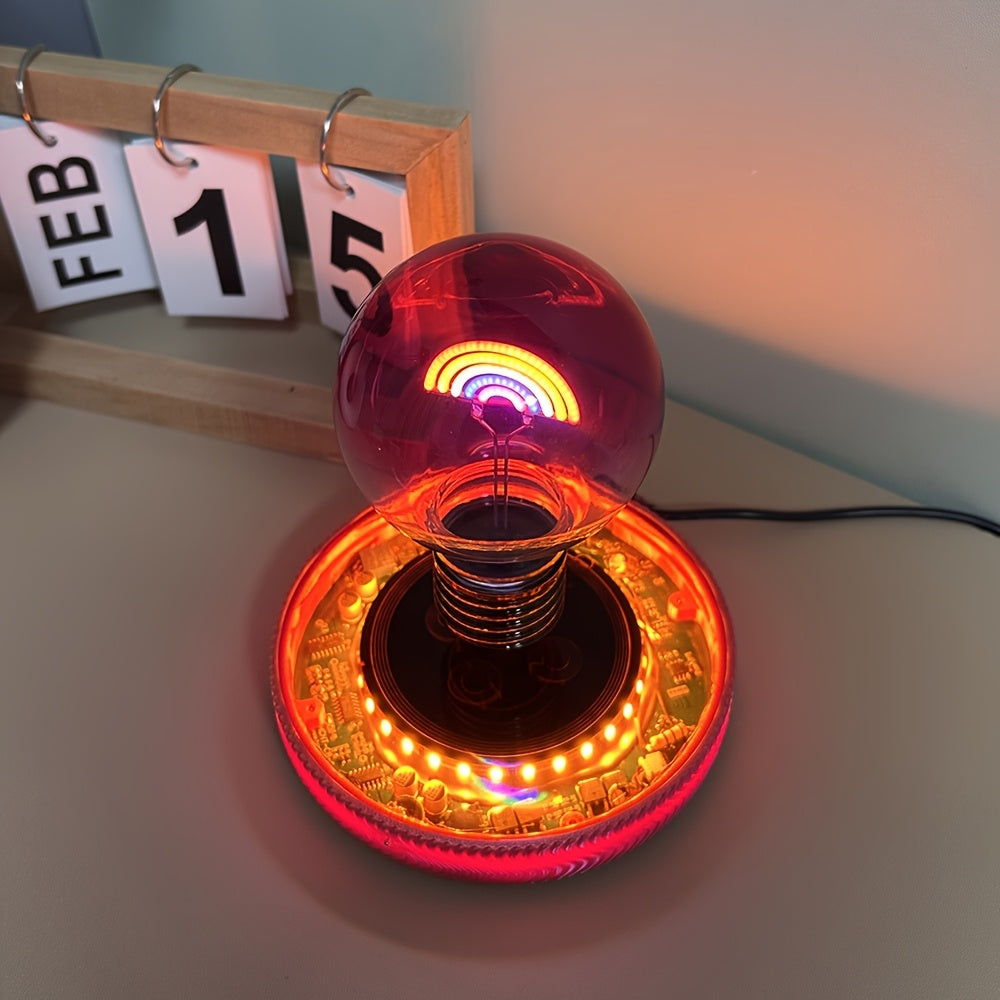 Rainbow magnetic levitation bulb, with full-angle automatic rotating light source, unique gift for home and office decoration