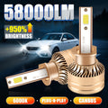 CROSSPASSION 2-Pack High Power Aluminum Alloy LED Car Headlights 9005/HB3 9006/HB4 H1 H4 H7 H11 High/Low Beam COB High Brightness Chip, 6000K White Light, Built-in Driver, Plug-and-Play