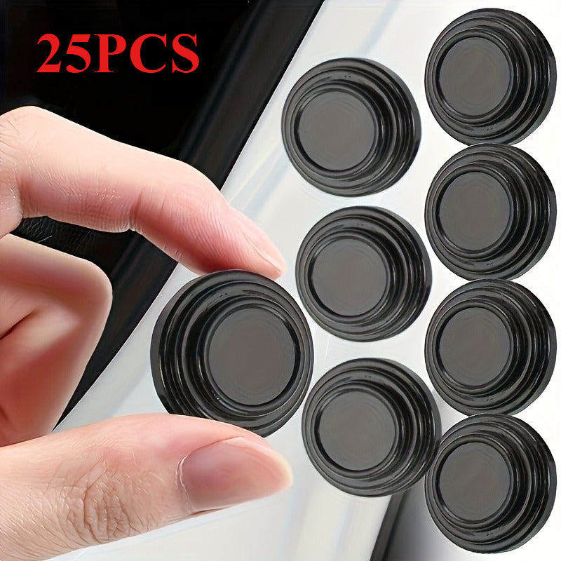 25-Pack Door Shock Absorber Pads, Bumper Cushions & Anti-Collision Pads – Provides Shock Absorption, Scratch & Impact Protection for Car Doors & Hood, Noise Reduction Bumper Cushions, Prevents Sudden Door Slamming