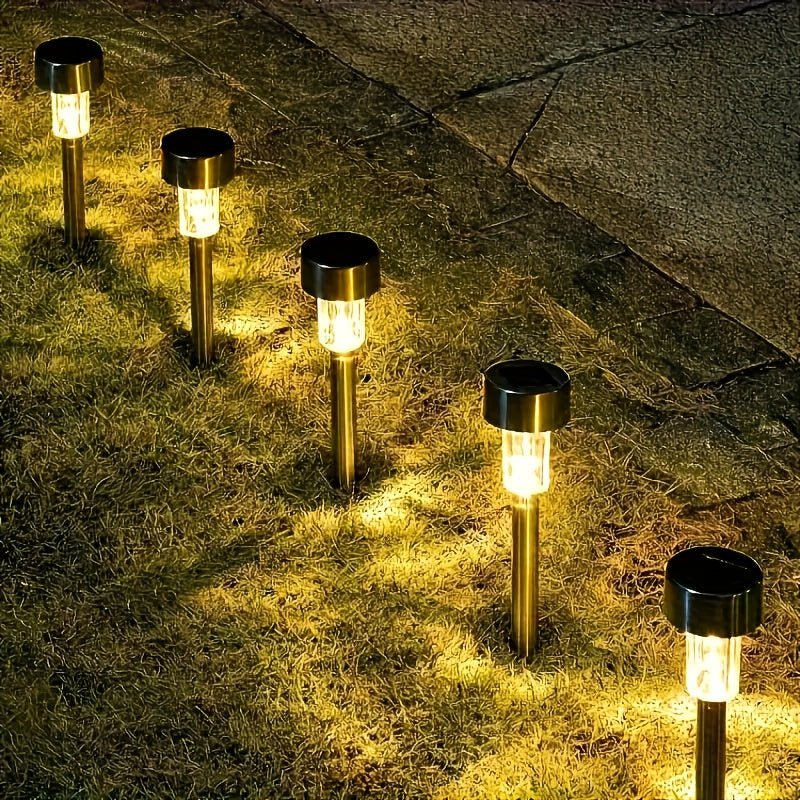 20/30/40/50-Pack Solar LED Light, Outdoor Stainless Steel Solar LED Stick Light, IP44 Waterproof Rating, Suitable for Courtyard, Lawn, Path, Patio, Driveway and Garden Landscape Decorative Light, Can Be Used for Holiday Parties