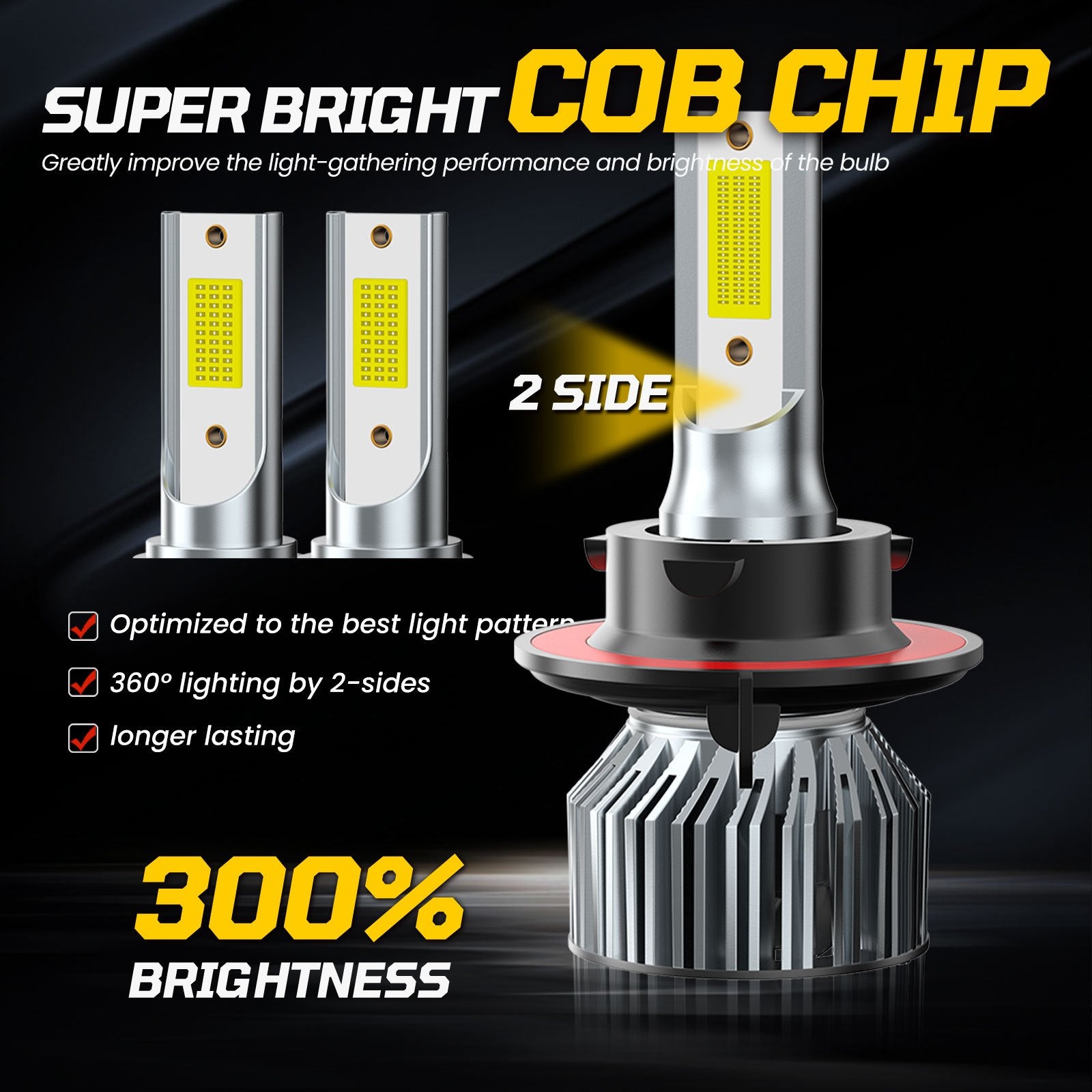 9008 H13 TXBILMOO 2-Pack Combo LED Headlight Bulbs High/Low Beam Set Bright White 10000 Lumens