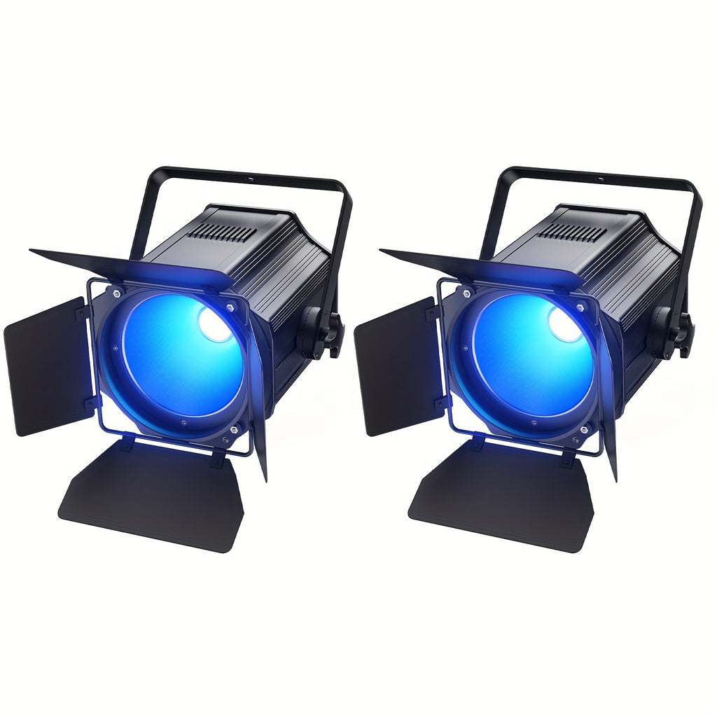 200W COB linear spotlight with barn doors, RGBWA UV 6-in-1 COB par light stage light, DMX512 sound-activated DJ light, suitable for banquet halls, wedding venues and theaters