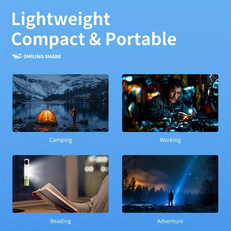 1 Unit of The SMILINGSHARK SD1023 Portable LED Flashlight, Featuring a Super Bright Handheld Zoomable Design, USB Rechargeable Capability, Colorful Appearance, a Hook Lock Feature, And Functions As a Power Bank