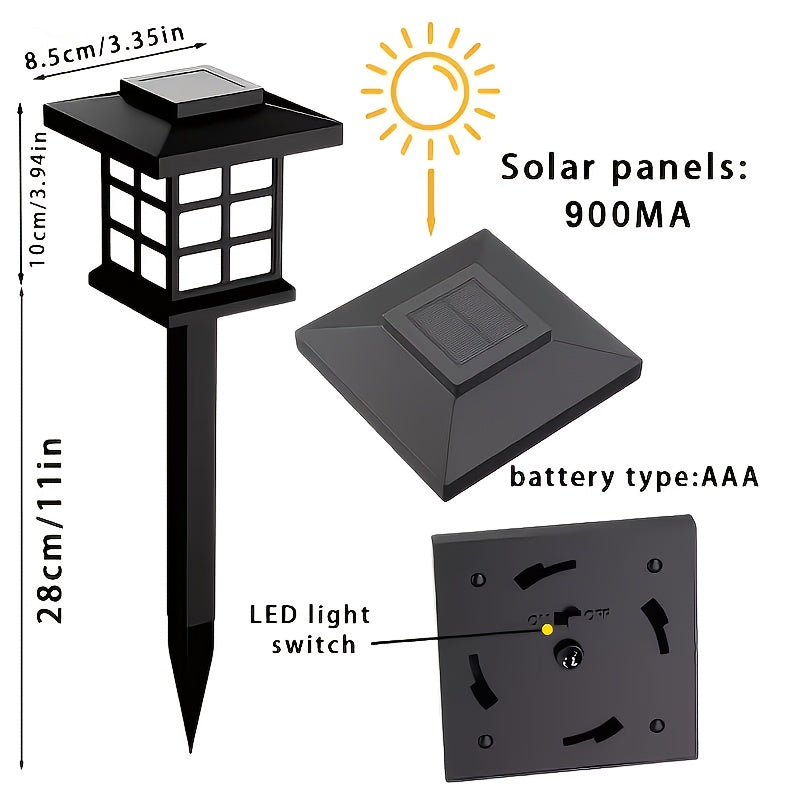 24/12-Piece Solar Outdoor Light, IP44 Street Light, LED Landscape Lighting Garden Light, Suitable for Sidewalk, Driveway, Courtyard and Lawn - Warm Light, 12-Piece Pack. Thanksgiving, Christmas and New Year Gift Decoration.