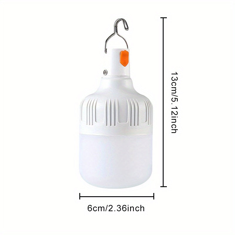2 smart rechargeable USB LED bulbs with motion sensor and emergency backup lighting, 3 lighting modes (dimmable night light emergency light), USB powered LED bulb with hook, energy-saving, suitable for home, camping, lantern