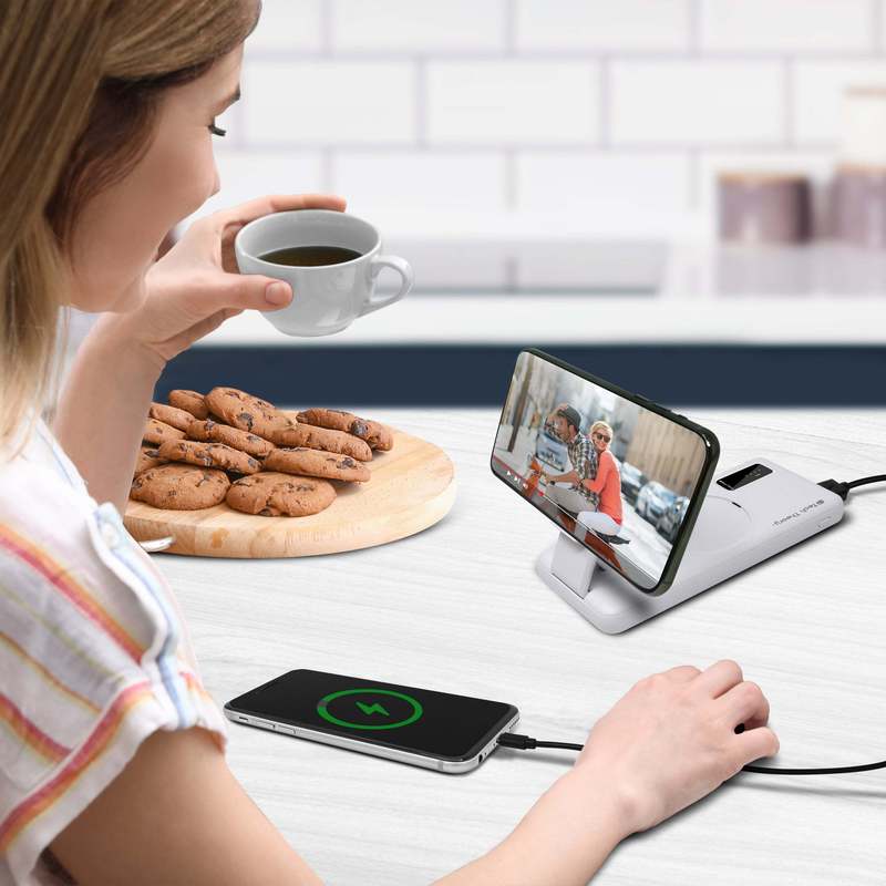 ADURO POWERMAG VIEW WIRELESS CHARGING 10, 000MAH BATTERY, PW-10KPMV-08, WHITE