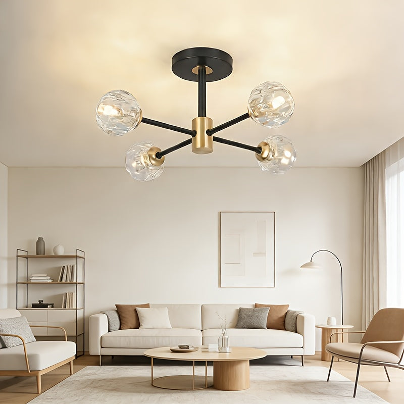 Modern clear glass pendant light fixture, G9 base hanging pendant light, suitable for kitchen island, bedroom, dining room, living room — hardwired 110V/220V, glass material, mounting accessories included (bulb not included)