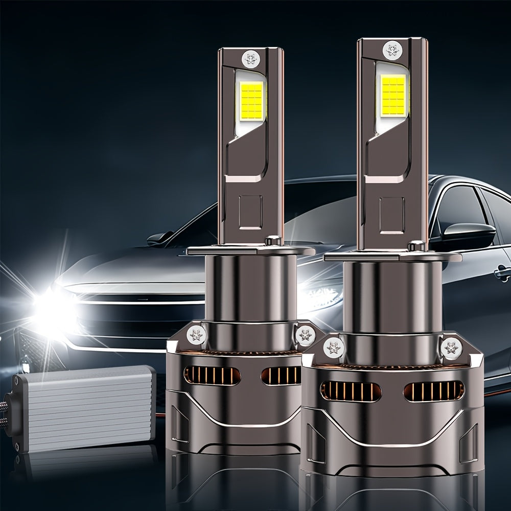 2PCS LED Car Headlights / Universal Fit, Compatible with H11/H4/H1/H7, 9005/9006/9012 - 58000LM, 7500K Cool White Light, Super Bright Chips, Plug-and-Play System, Built-in & External Driver, No Battery Included