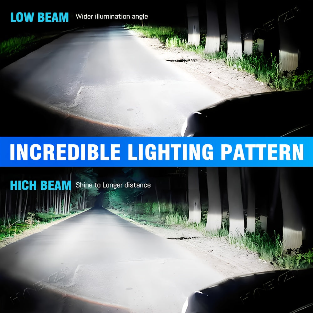 2-Pack H7 LED Bulbs 9005/HB3 9006/HB4 CANBUS Headlight Bulbs 210W Power Dual-Side CSP Chip 6500K Super White Light + 900% Brightness Increase 60,000 Hours Lifespan 12V/24V Universal