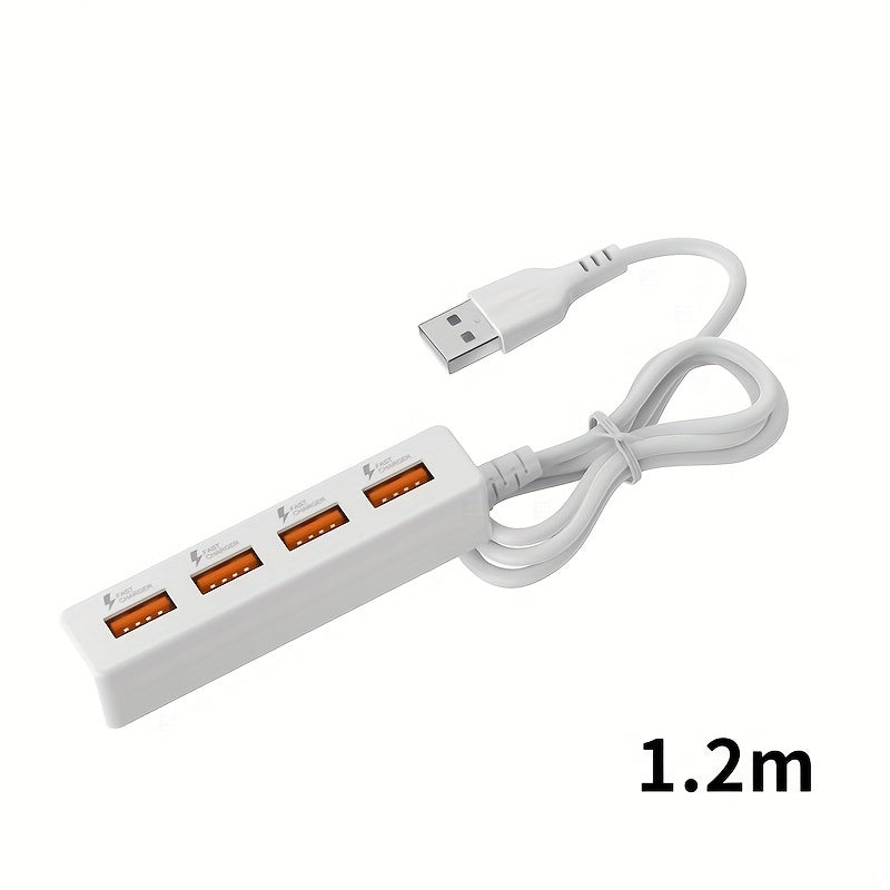Mini multi-function USB four-port converter 11.81inch, 47.24inch 4 USB charging row plug, desktop charging station, no queuing for equipment power, multi-USB charging port, simple, beautiful and more practical