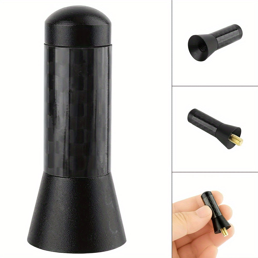 3.5cm/1.38in Car Mini Short Antenna Carbon Fiber Antenna Short Radio Metal Receiving Antenna Antenna Accessory
