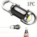 3-in-1 Rechargeable Emergency Power Keychain Flashlight, Red/Blue Strobe Light, 500mAh USB-C Charging, Portable Emergency Lamp, IP65 Protection Rating