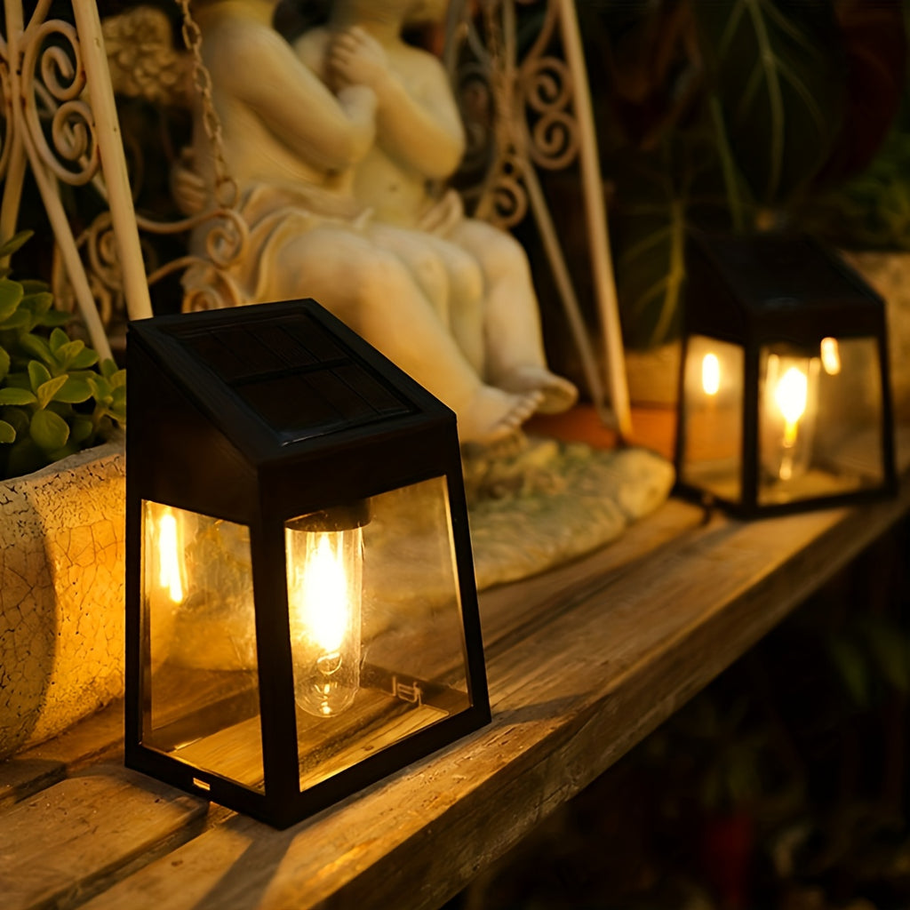 2-Piece Solar Outdoor Light Set, Wall Mounted Fixture, Solar Lantern, LED Wall Light, Automatically Turns On at Dusk, Suitable for Backyard, Garden, Patio, Garage, and as Wall Decoration