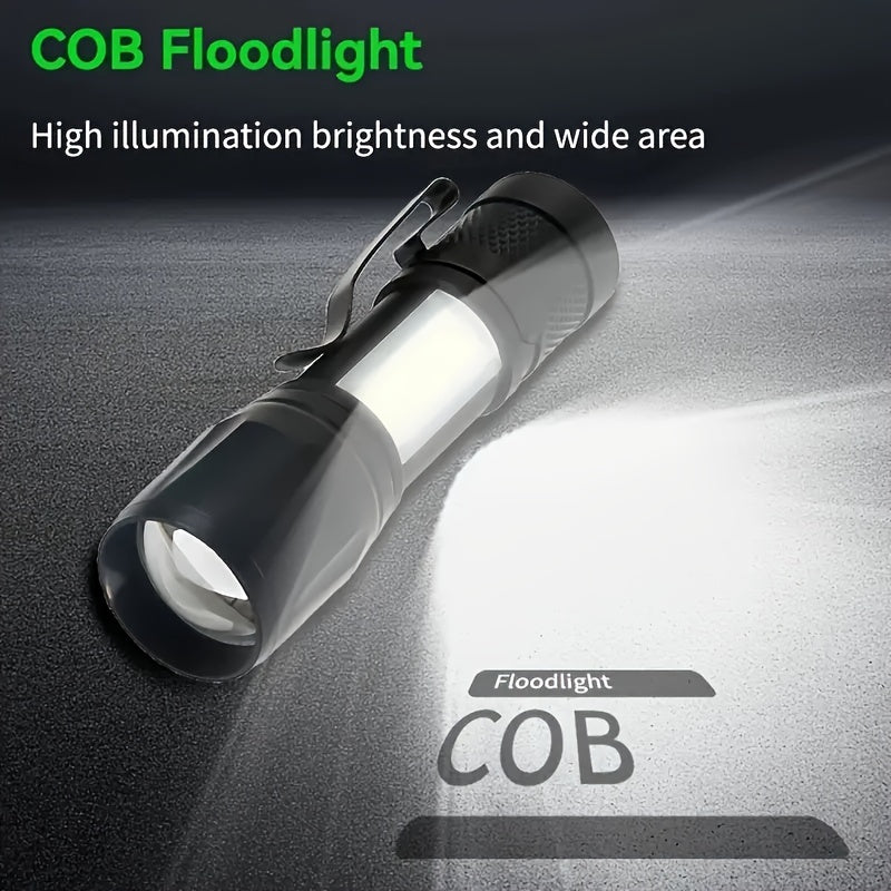 High Power LED Flashlight, Rechargeable Mini Flashlight with Magnetic Base, Self-Defense Light, 5 Lighting Modes, Bright Outdoor Emergency Flashlight, Camping Gear, Compact Pocket Light, High Lumen Multi-Mode Light for Outdoor Enthusiasts
