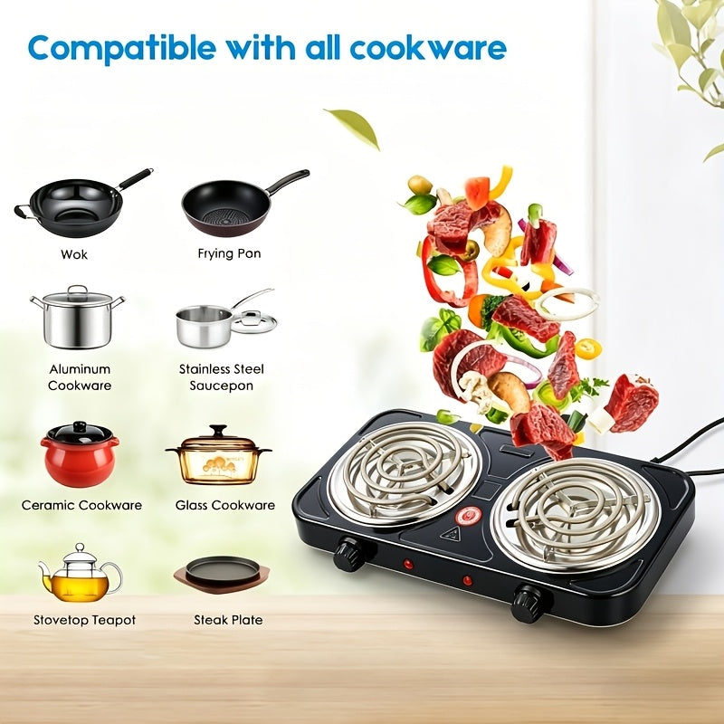 Portable Electric Stove, Desktop Electric Cooktop, Adjustable Knob Temperature Control, Perfect for Heating Milk & Coffee, Ideal for Home, Office, Dormitory & Camping Cooking. Electric Charcoal Stove, Heater