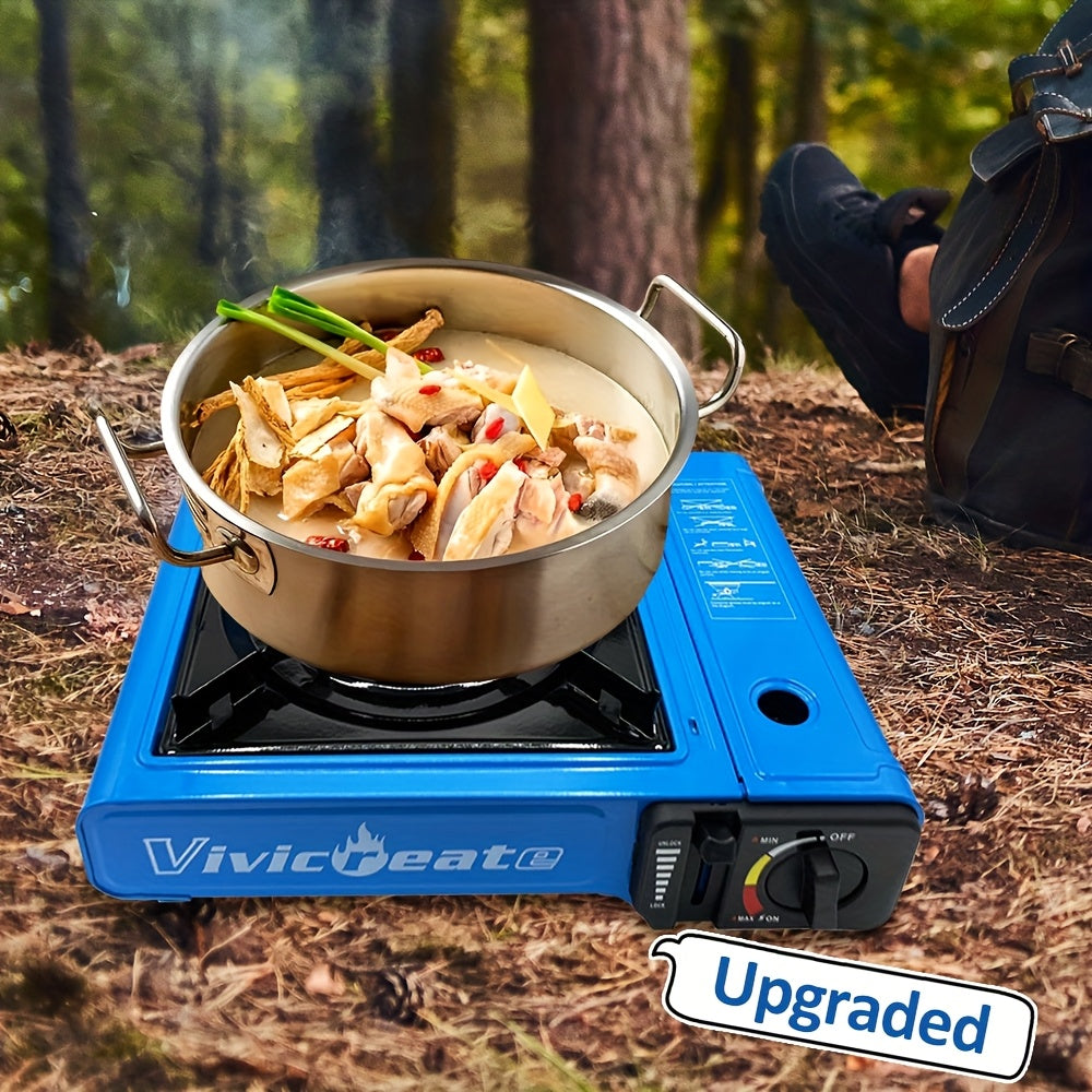 Vivicreate 8500 BTU Portable Butane Stove, Compact Outdoor Camping Stove, Ideal for Cooking, Hiking, Survival Gear & Emergency Use, Essential for Camping