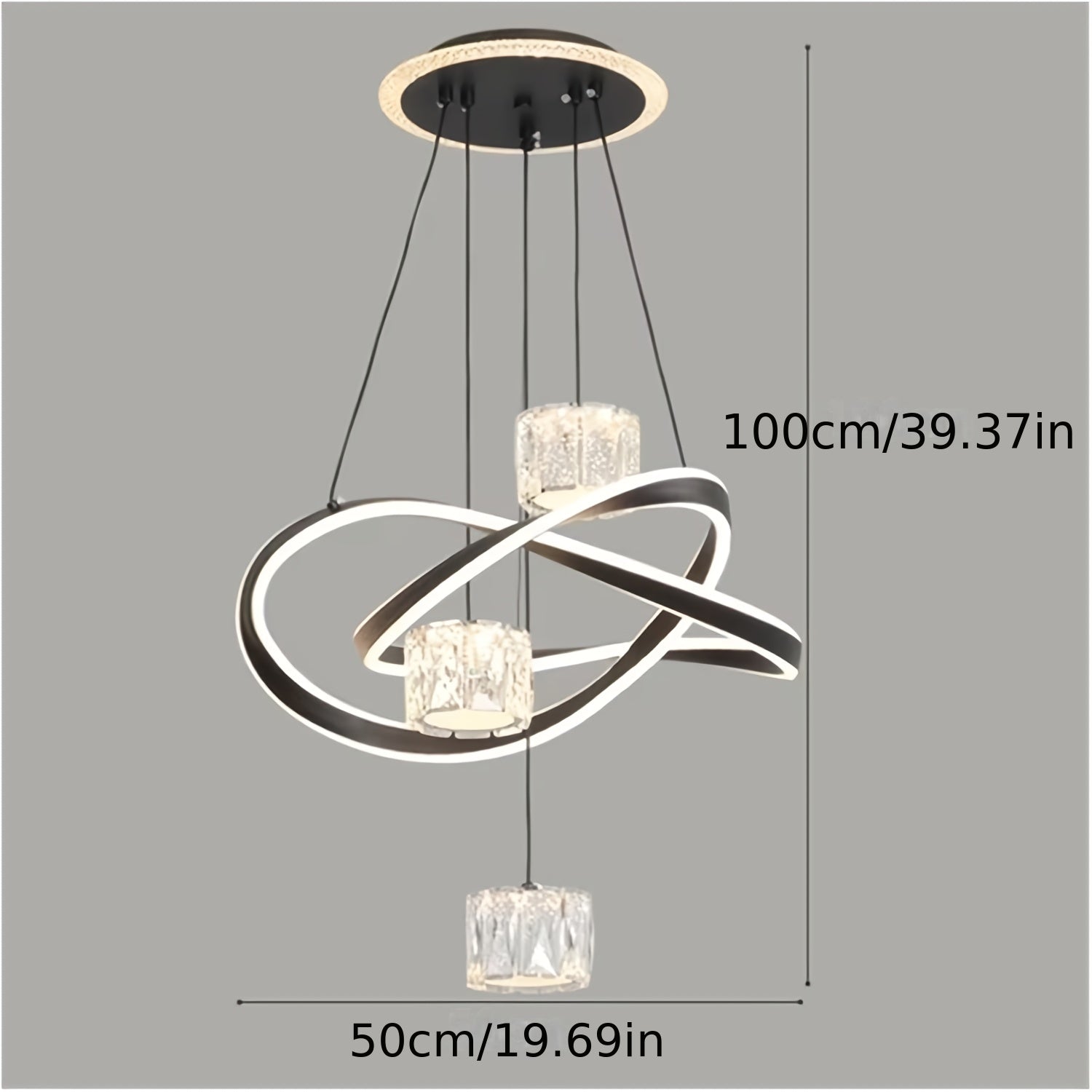 Modern LED Pendant Light 3-Color Dimmable Kitchen Island, Dining Room, Living Room Hanging Ceiling Light, Height Adjustable, Contemporary Home Decor, Living Room Lighting, Stylish Ceiling Light, Minimalist Pendant