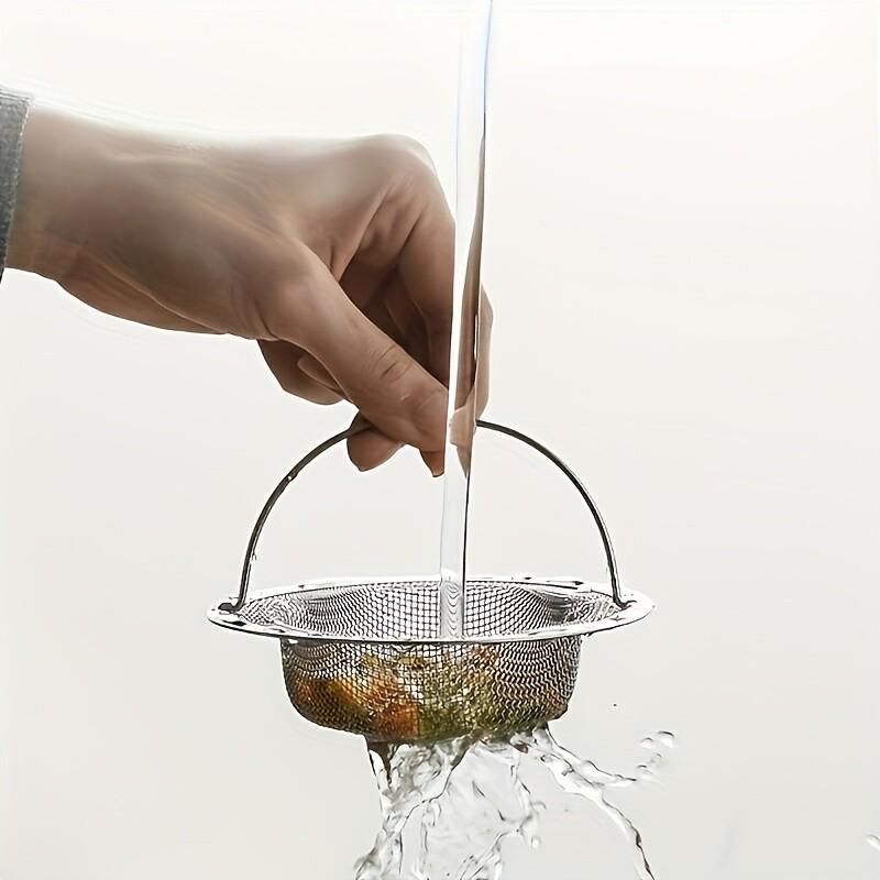 High-Quality Durable Stainless Steel Woven Mesh Sink Strainer Set (2-Pack) – Sturdy Metal Filter Basket with Handle, Designed to Capture Hair & Food Debris in the Kitchen and Bathroom
