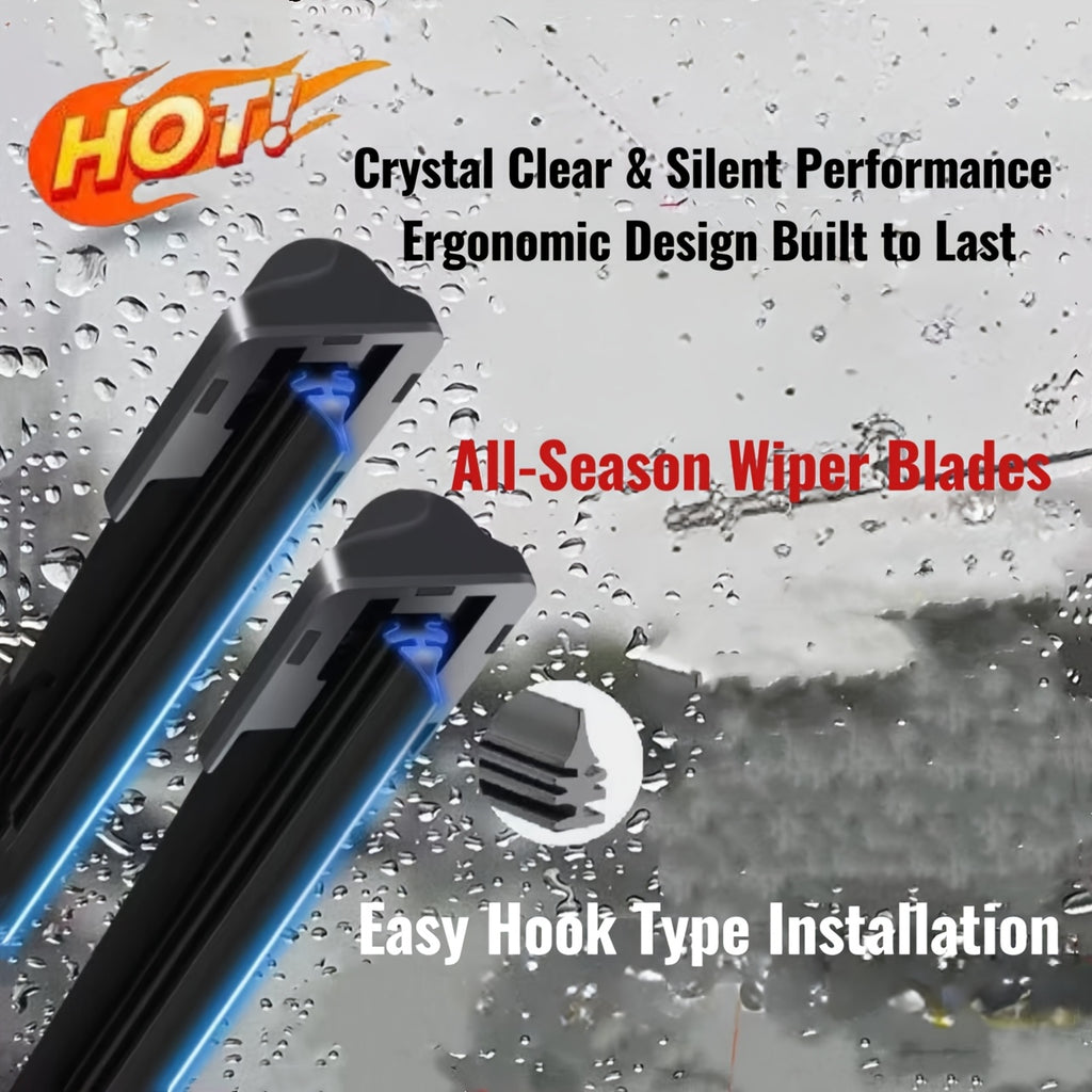 Universal Clip-Type Wiper Blade, Fits All Car Models, Made of Natural Rubber, Resistant to Cold and Sun, Suitable for All Seasons