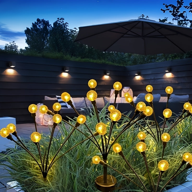 30-Inch 8-Piece LED Small White Ball Warm Light, Solar Powered, 8 Lighting Modes, Outdoor Swaying Light, Suitable for Outdoor Path, Garden, Courtyard Decorative String Light, Birthday Wedding Scene Decorative Atmosphere Creation