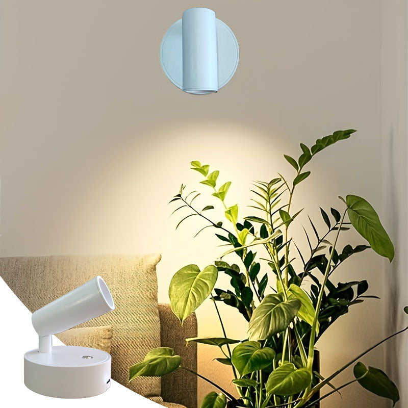 1/2Pcs Bedroom Spotlight, Black & White Shell, Rechargeable Magnetic Wall Lamp, Night Reading Light, Minimalist Decor Spotlight for Bedroom Bedside Desk Living Room Night Light