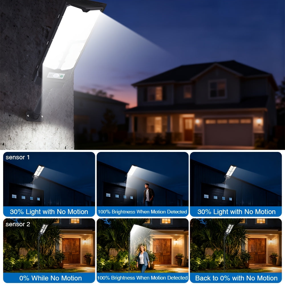 2-Piece / 1-Piece - Outdoor Solar Light, Yard Wall Light, LED Floodlight, Dusk to Dawn, with Wide-Angle Motion Sensor and Remote Control, Solar Powered Street Light - Perfect for Yard Lighting, Garden, Villa, Shop Gate, Parking Lot