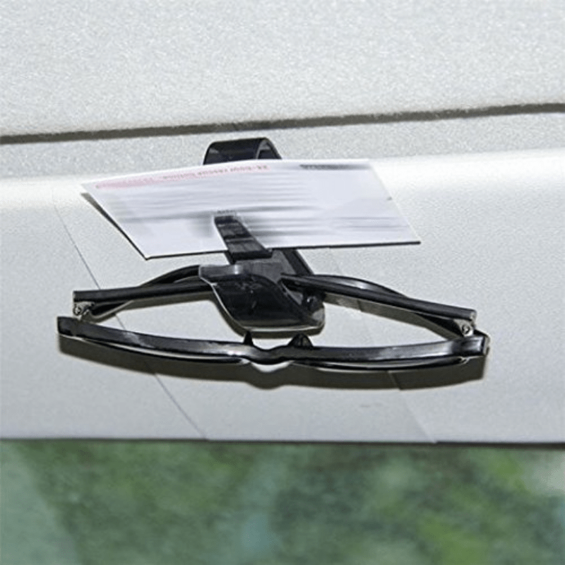 2pcs Universal Car Sun Visor Sunglasses & Ticket Card Clip Storage Organizer – Vehicle Auto Accessory