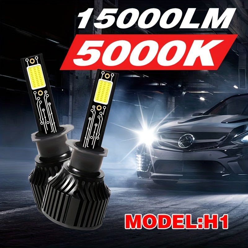 Car LED Light Kit (2-Pack), for Car Headlights, Compatible with 9005/HB3, 9006/HB4, H11, H4, H7, H1, F17 Models, Provides 15000 Lumens and 180W of 5000K White Light Illumination, No Battery Included