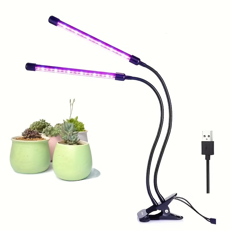 1/2/3/4 Head LED Grow Light, 360° Adjustable Gooseneck, USB Powered, Red & Blue Dual Spectrum, Efficient Full Spectrum Panel, with Adjustable Plant Light and Flexible Rotation - Perfect for Indoor Greenhouse Flowers, Charger Not Included