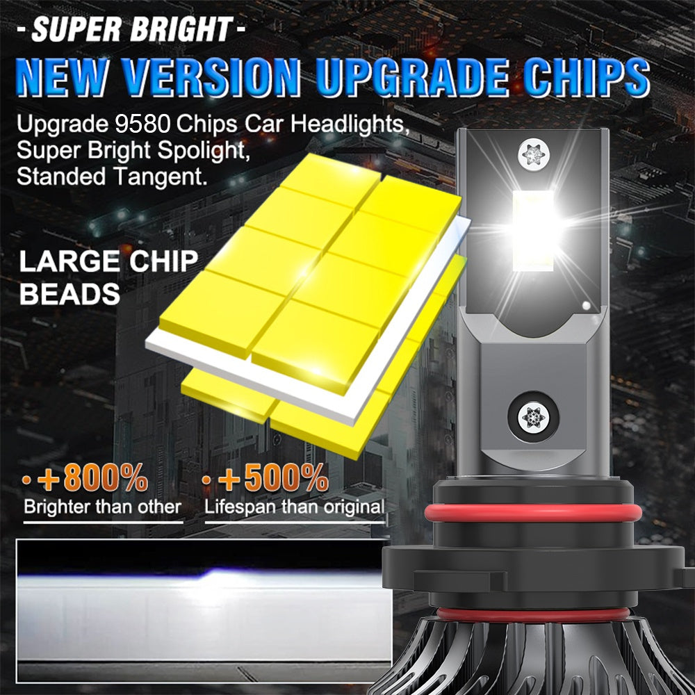 2-Pack H7 LED Headlights, H1, H4, H7, H11, COB Chip with Cooling Fan, 200W High Power, High/Low Beam Switching, No Canbus Error, 800% Brightness Increase, Compatible with HB3/9005, HB4/9006, HIR2/9012-G116