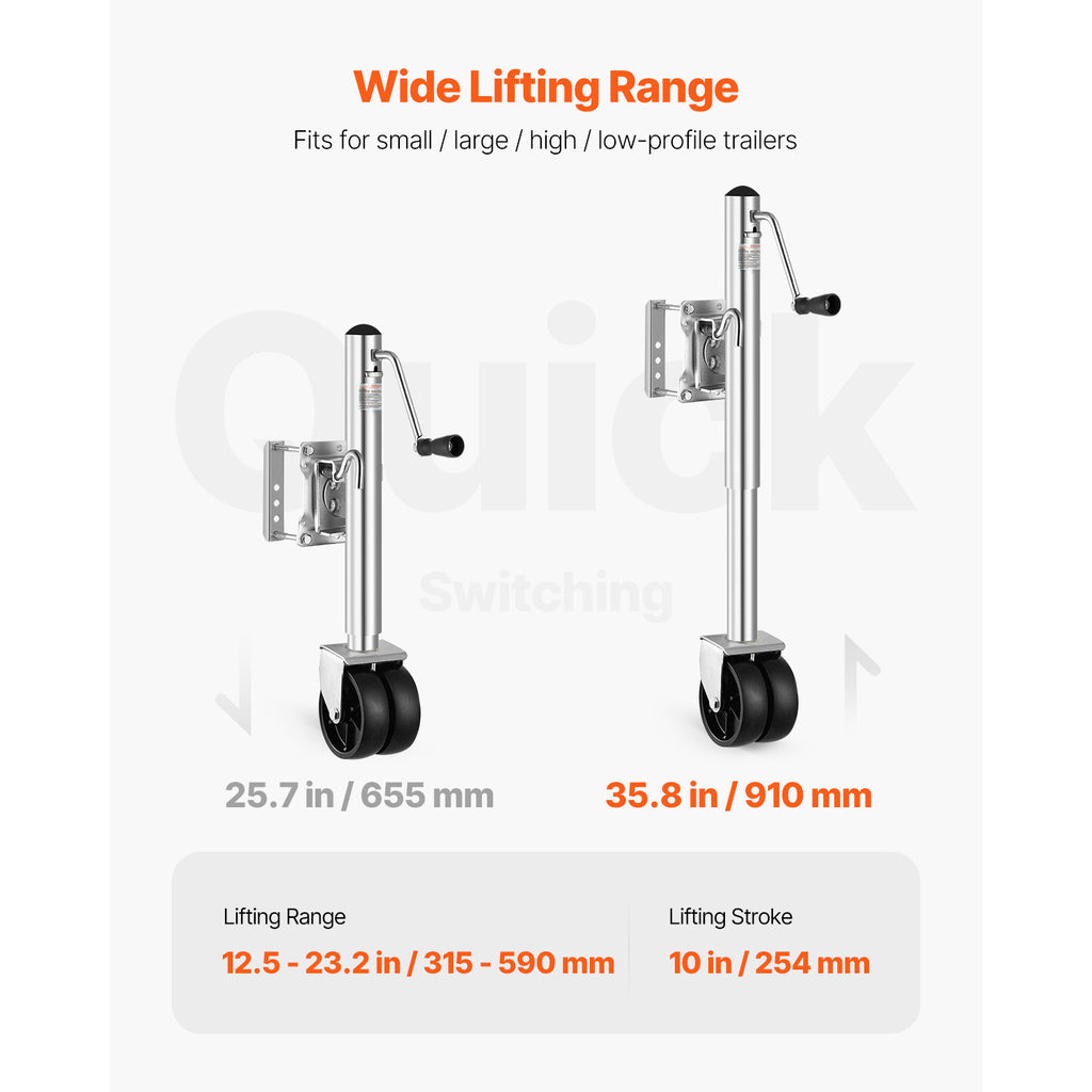VEVOR Boat Trailer Crane Marine Heavy Duty Swivel Mount Tongue Crane 1000-2000 Lbs Load Capacity